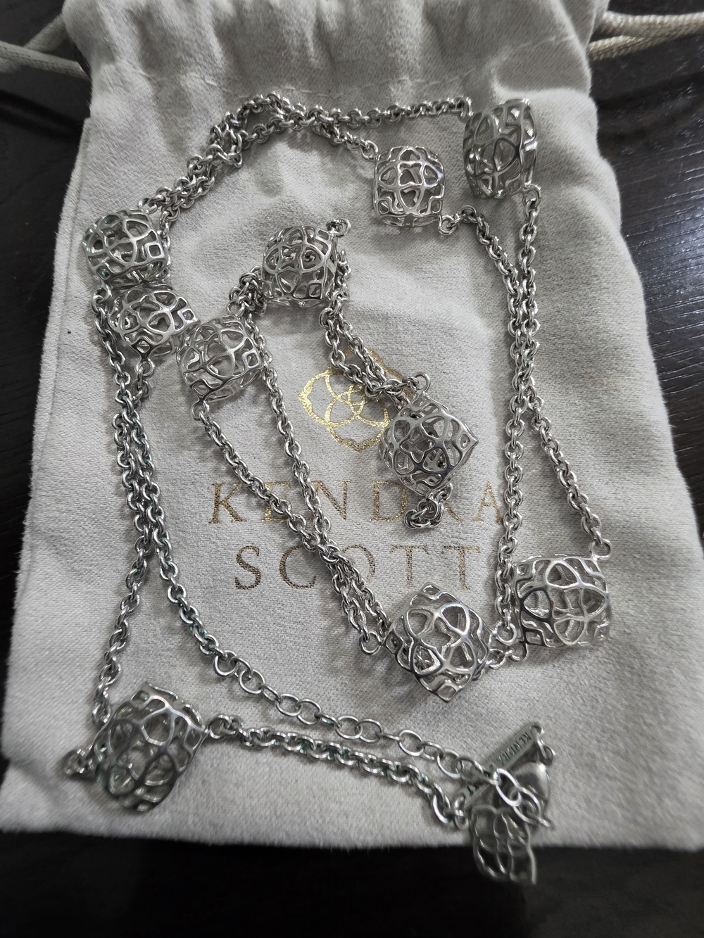 Kendra Scott Nemera Silver Long Necklace